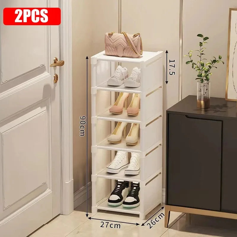 Stackable Shoe Rack Organizer Non-Woven Fabric Space Saving Entryway/Closet/Underbed Storage Home Organization Easy Assembly