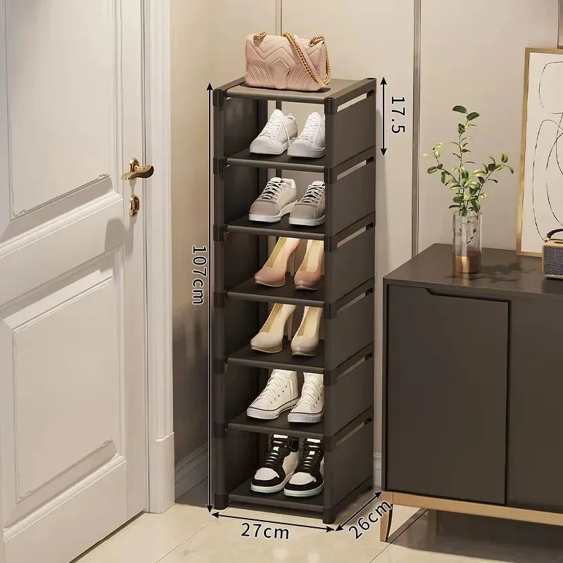 Stackable Shoe Rack Organizer Non-Woven Fabric Space Saving Entryway/Closet/Underbed Storage Home Organization Easy Assembly