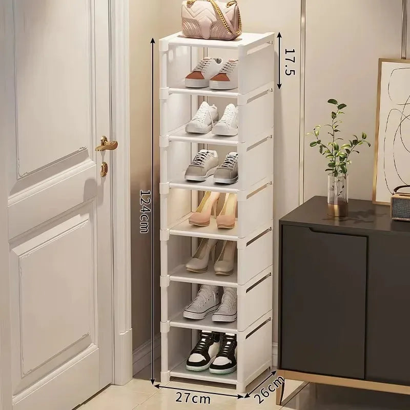 Stackable Shoe Rack Organizer Non-Woven Fabric Space Saving Entryway/Closet/Underbed Storage Home Organization Easy Assembly
