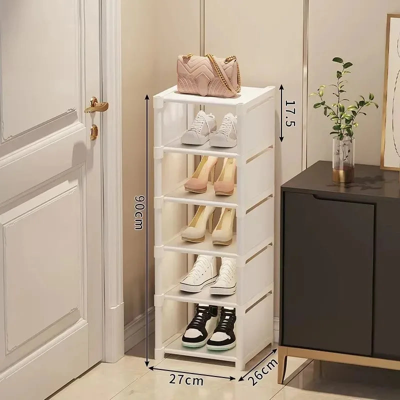 Stackable Shoe Rack Organizer Non-Woven Fabric Space Saving Entryway/Closet/Underbed Storage Home Organization Easy Assembly