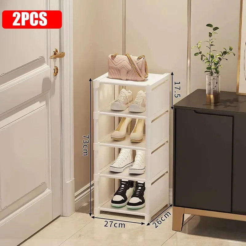 Stackable Shoe Rack Organizer Non-Woven Fabric Space Saving Entryway/Closet/Underbed Storage Home Organization Easy Assembly