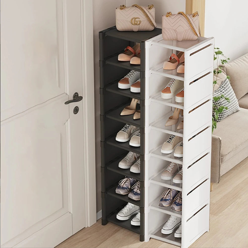Stackable Shoe Rack Organizer Non-Woven Fabric Space Saving Entryway/Closet/Underbed Storage Home Organization Easy Assembly