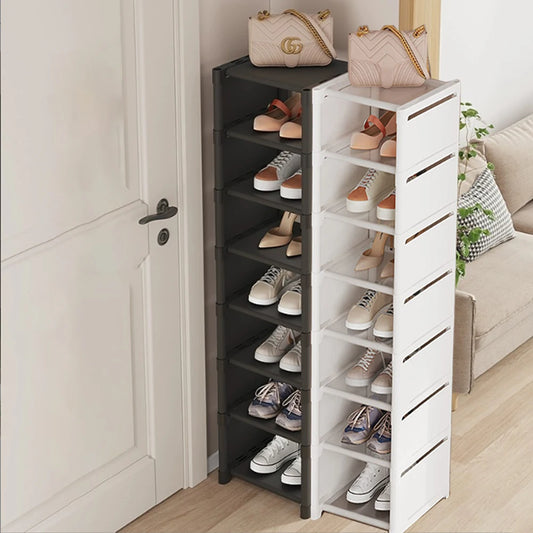 Stackable Shoe Rack Organizer Non-Woven Fabric Space Saving Entryway/Closet/Underbed Storage Home Organization Easy Assembly