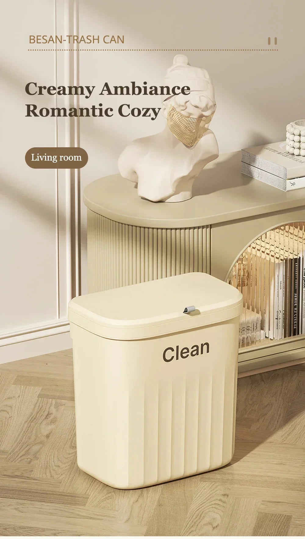 12L Kitchen Trash Can Wall Mounted Hanging Trash Bin with Lid Garbage Can for Cabinet Under Sink Waste Garbage Compost Bin Trash
