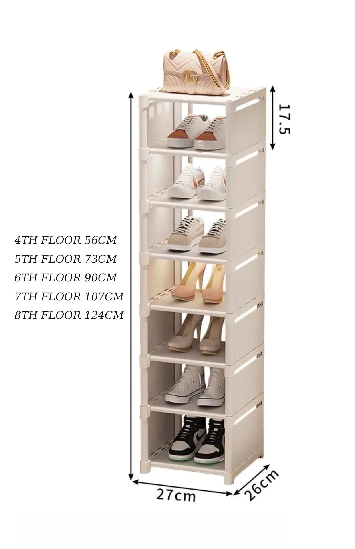 Stackable Shoe Rack Organizer Non-Woven Fabric Space Saving Entryway/Closet/Underbed Storage Home Organization Easy Assembly
