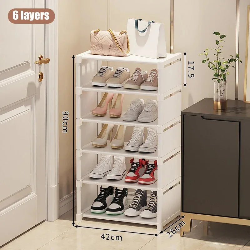 Stackable Shoe Rack Organizer Non-Woven Fabric Space Saving Entryway/Closet/Underbed Storage Home Organization Easy Assembly