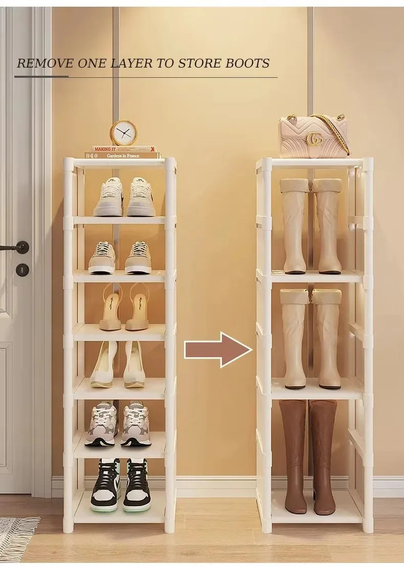 Stackable Shoe Rack Organizer Non-Woven Fabric Space Saving Entryway/Closet/Underbed Storage Home Organization Easy Assembly