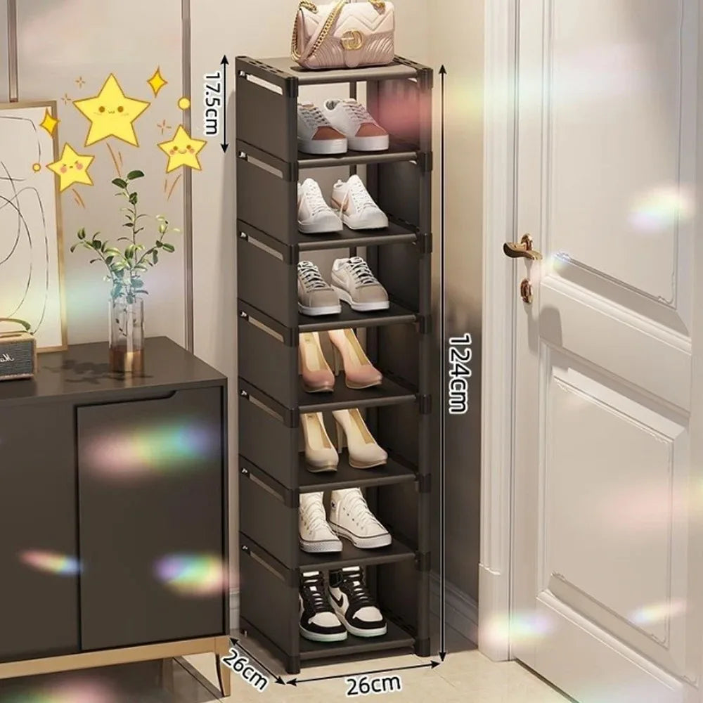 Stackable Shoe Rack Organizer Non-Woven Fabric Space Saving Entryway/Closet/Underbed Storage Home Organization Easy Assembly